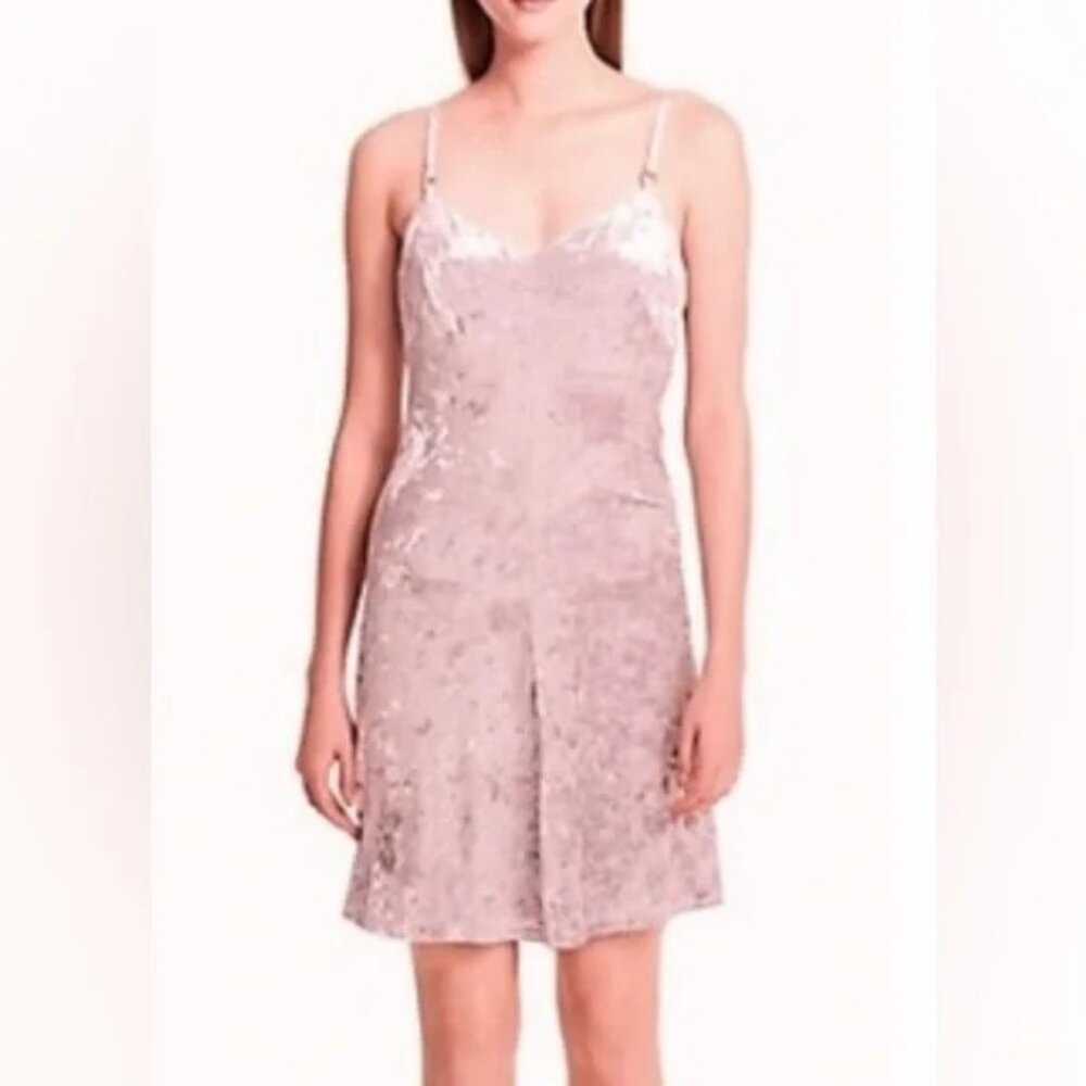 NWT Womens Size 12 Calvin Klein Pink Crushed Velvet Mini A-Line Dress